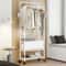 UrbanGlide Double Pole Coat Rack With Shelves Rolling Entryway Garment Rack With MultiLayer Storag 0