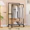 UrbanGlide Double Pole Coat Rack With Shelves Rolling Entryway Garment Rack With MultiLayer Storag 6