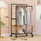 UrbanGlide Double Pole Coat Rack With Shelves Rolling Entryway Garment Rack With MultiLayer Storag 6