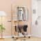 UrbanGlide Double Pole Coat Rack With Shelves Rolling Entryway Garment Rack With MultiLayer Storag 8