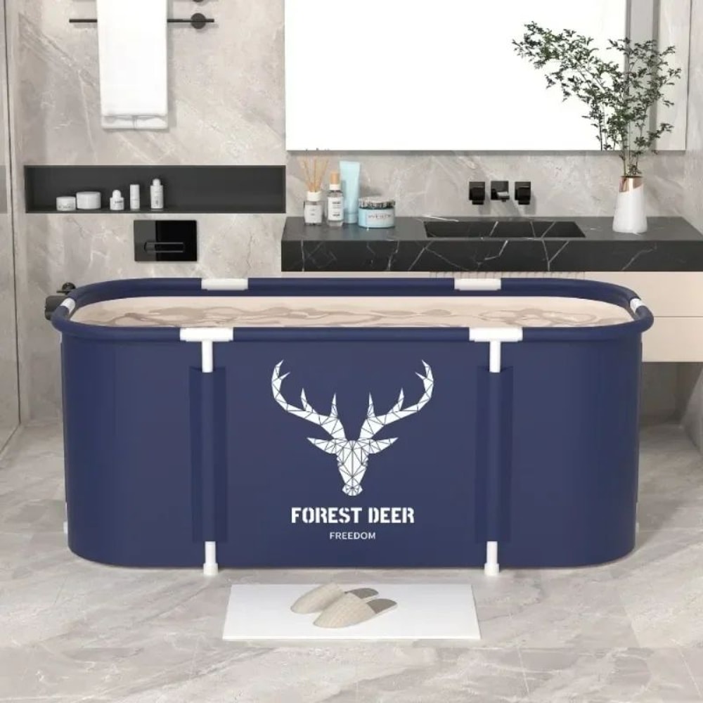 AquaSoak Foldable Adult Bathtub Thickened PVC SpaceSaving Bath Bucket For Home 8