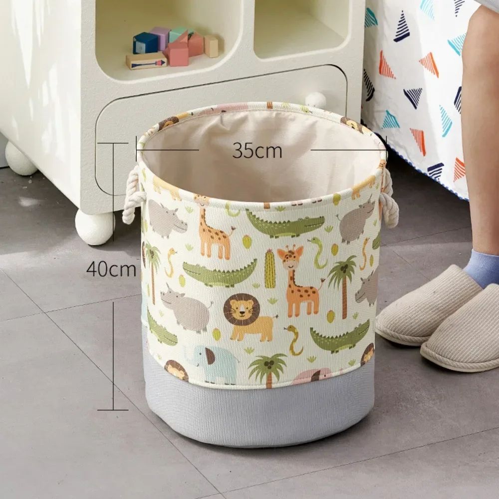 CuteNest Cartoon Toy Storage Basket Collapsible Drawstring Fabric Organizer Bin 5