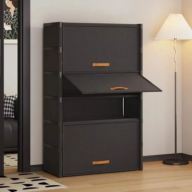 SpaceNest MultiLayer Shoe Rack Cabinet SpaceSaving Entrance Shoe Organizer With Curtain Cover 0