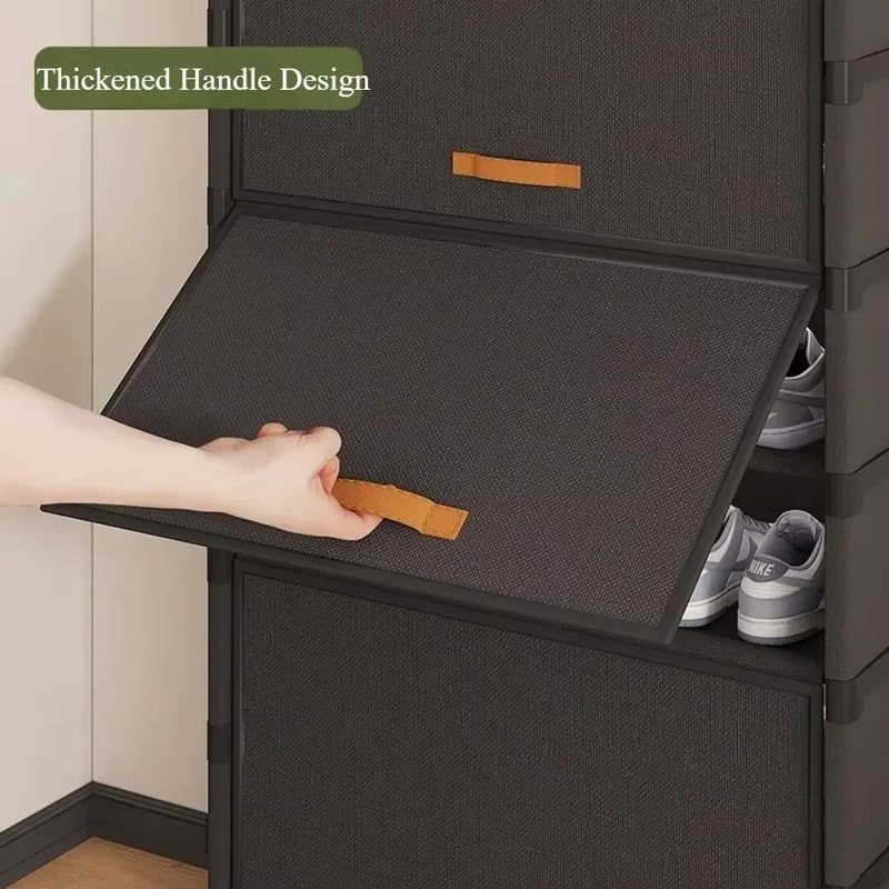 SpaceNest MultiLayer Shoe Rack Cabinet SpaceSaving Entrance Shoe Organizer With Curtain Cover 2