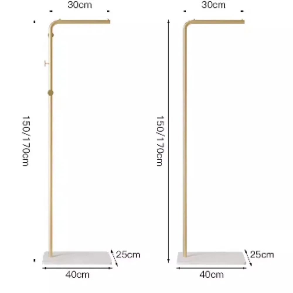 LuxeStand Modern Single Rod Coat Rack Floor Standing Metal Clothing Hat Storage Shelf 5