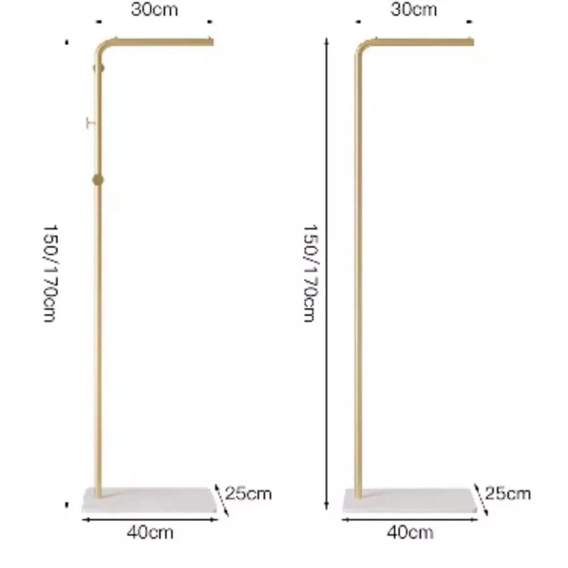 LuxeStand Modern Single Rod Coat Rack Floor Standing Metal Clothing Hat Storage Shelf 5