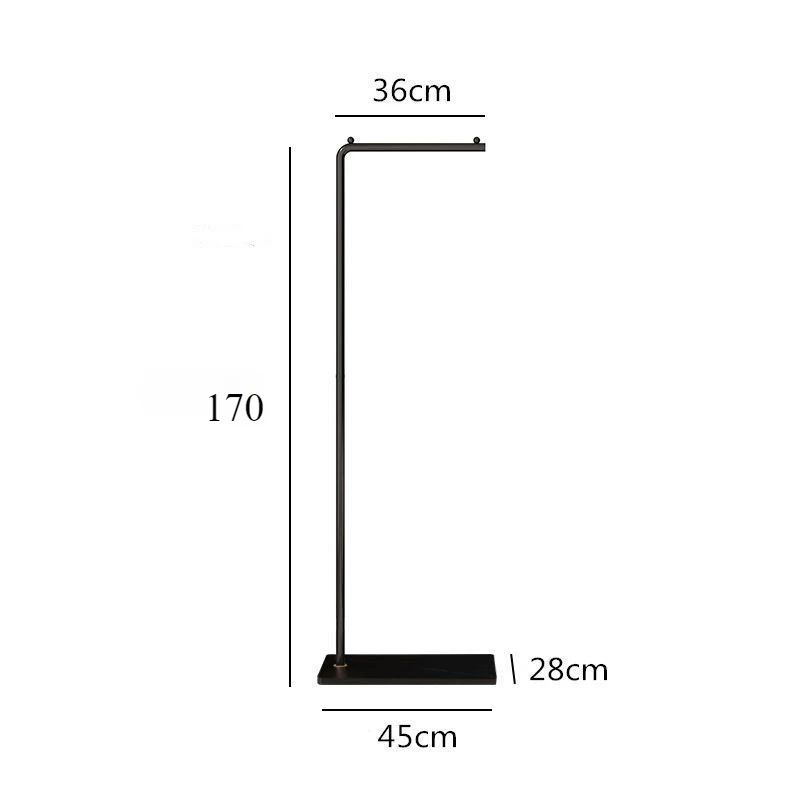 LuxeStand Modern Single Rod Coat Rack Floor Standing Metal Clothing Hat Storage Shelf 7