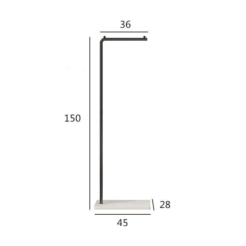 LuxeStand Modern Single Rod Coat Rack Floor Standing Metal Clothing Hat Storage Shelf 8