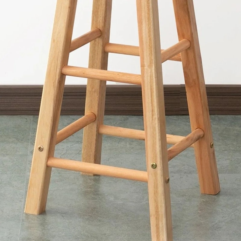 Nordic Solid Wood Bar Stool Modern Minimalist Backless High Chair For Kitchen Commercial Spaces 3