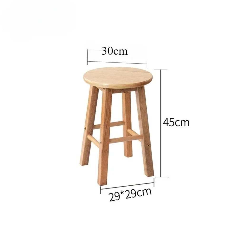 Nordic Solid Wood Bar Stool Modern Minimalist Backless High Chair For Kitchen Commercial Spaces 5
