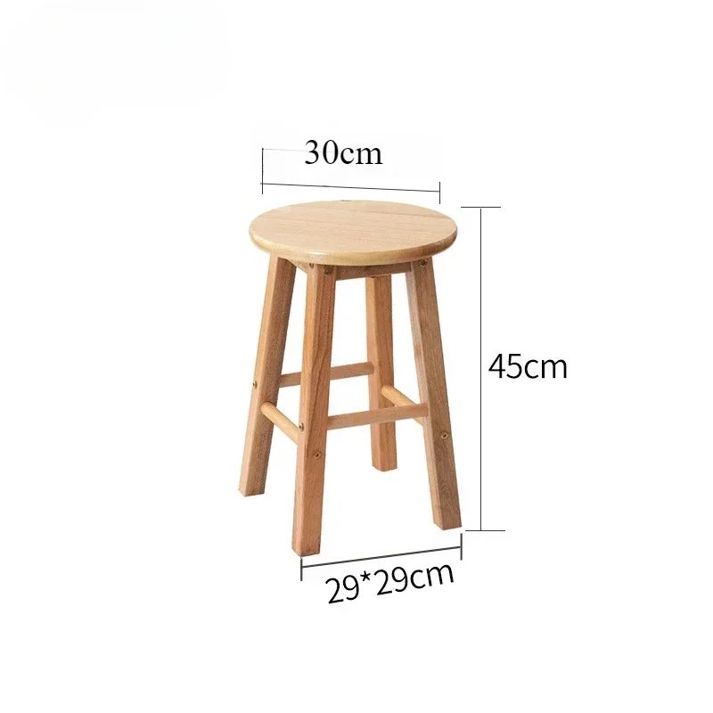 Nordic Solid Wood Bar Stool Modern Minimalist Backless High Chair For Kitchen Commercial Spaces 5
