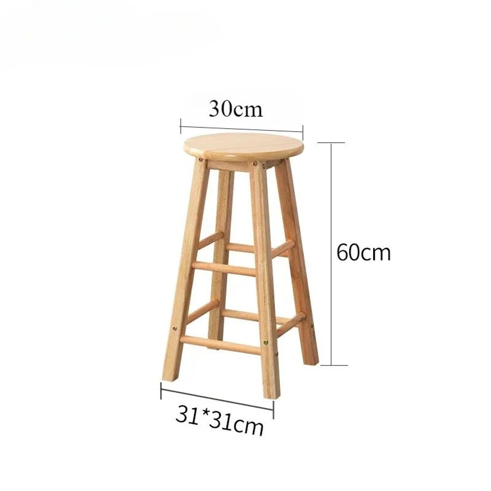 Nordic Solid Wood Bar Stool Modern Minimalist Backless High Chair For Kitchen Commercial Spaces 6