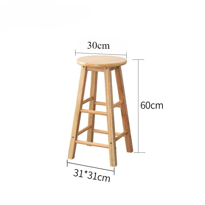 Nordic Solid Wood Bar Stool Modern Minimalist Backless High Chair For Kitchen Commercial Spaces 6