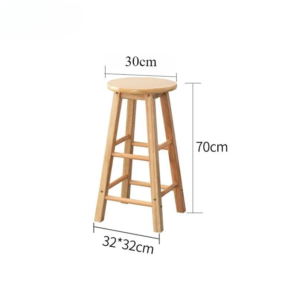 Nordic Solid Wood Bar Stool Modern Minimalist Backless High Chair For Kitchen Commercial Spaces 7
