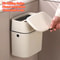 Hanging PressTop Garbage Bin Large Capacity WallMounted Bathroom Trash Can With Clamshell Lid 0