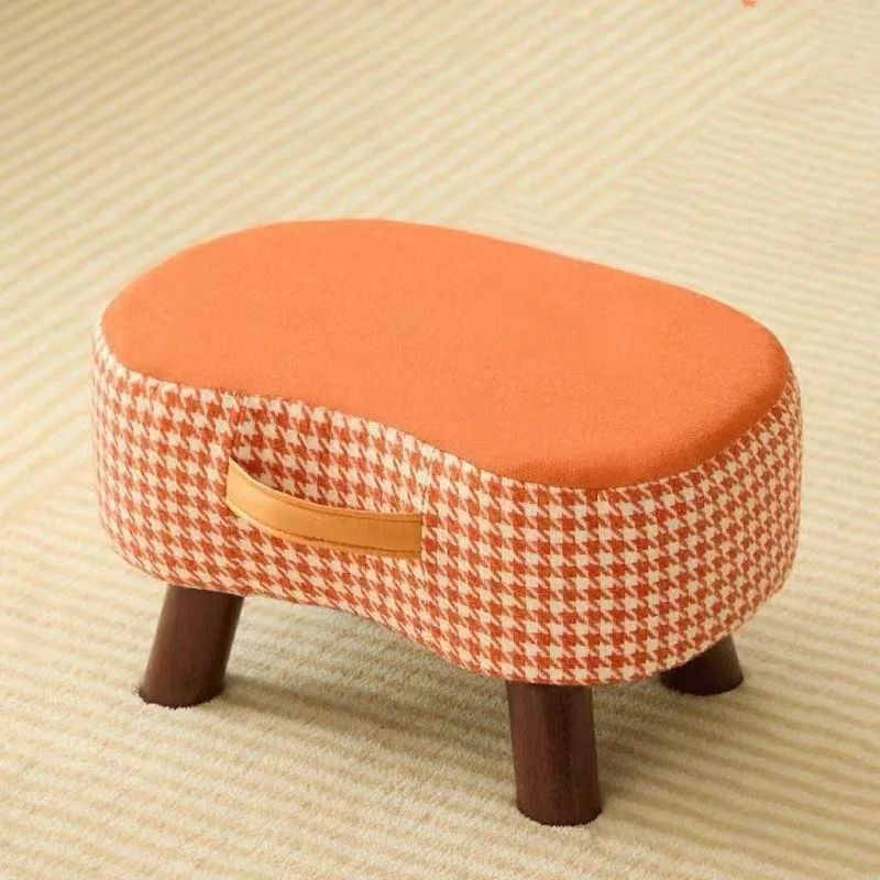 Minimalist Wooden Ottoman Stool Cushioned Shoe Bench Living Room Footrest 8