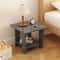 Modern Walnut Bedside Side Table Minimalist Storage Cabinet For Bedroom Living Room 3