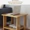Modern Walnut Bedside Side Table Minimalist Storage Cabinet For Bedroom Living Room 4