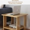 Modern Walnut Bedside Side Table Minimalist Storage Cabinet For Bedroom Living Room 4