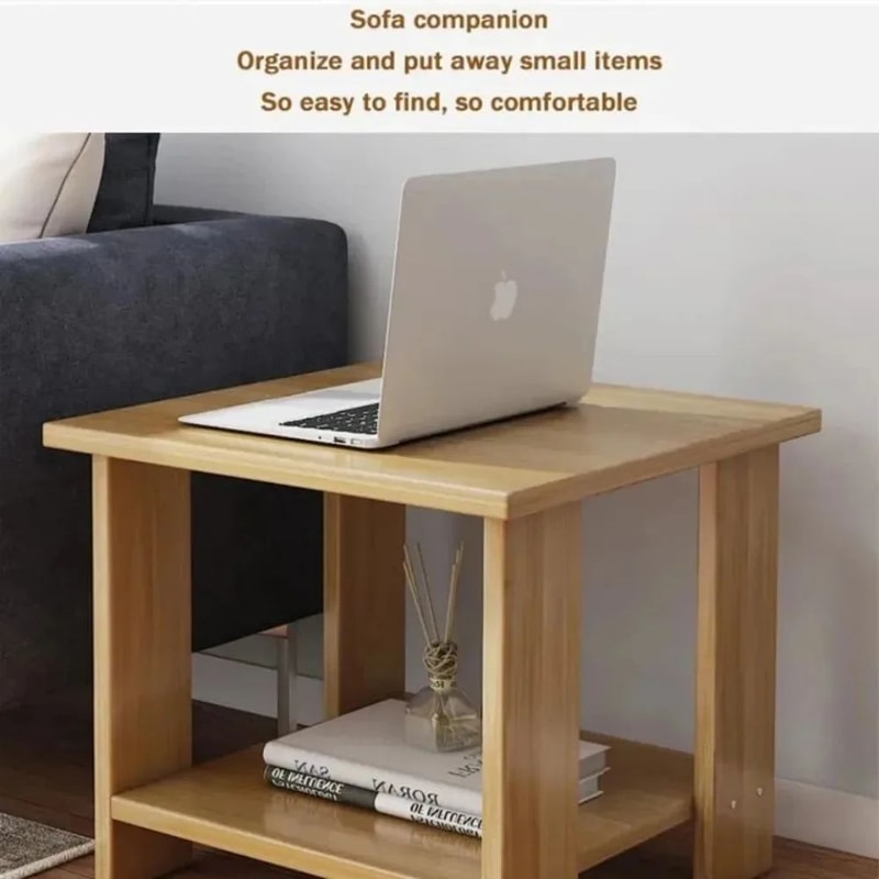 Modern Walnut Bedside Side Table Minimalist Storage Cabinet For Bedroom Living Room 4