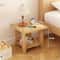 Modern Walnut Bedside Side Table Minimalist Storage Cabinet For Bedroom Living Room 6