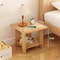 Modern Walnut Bedside Side Table Minimalist Storage Cabinet For Bedroom Living Room 6