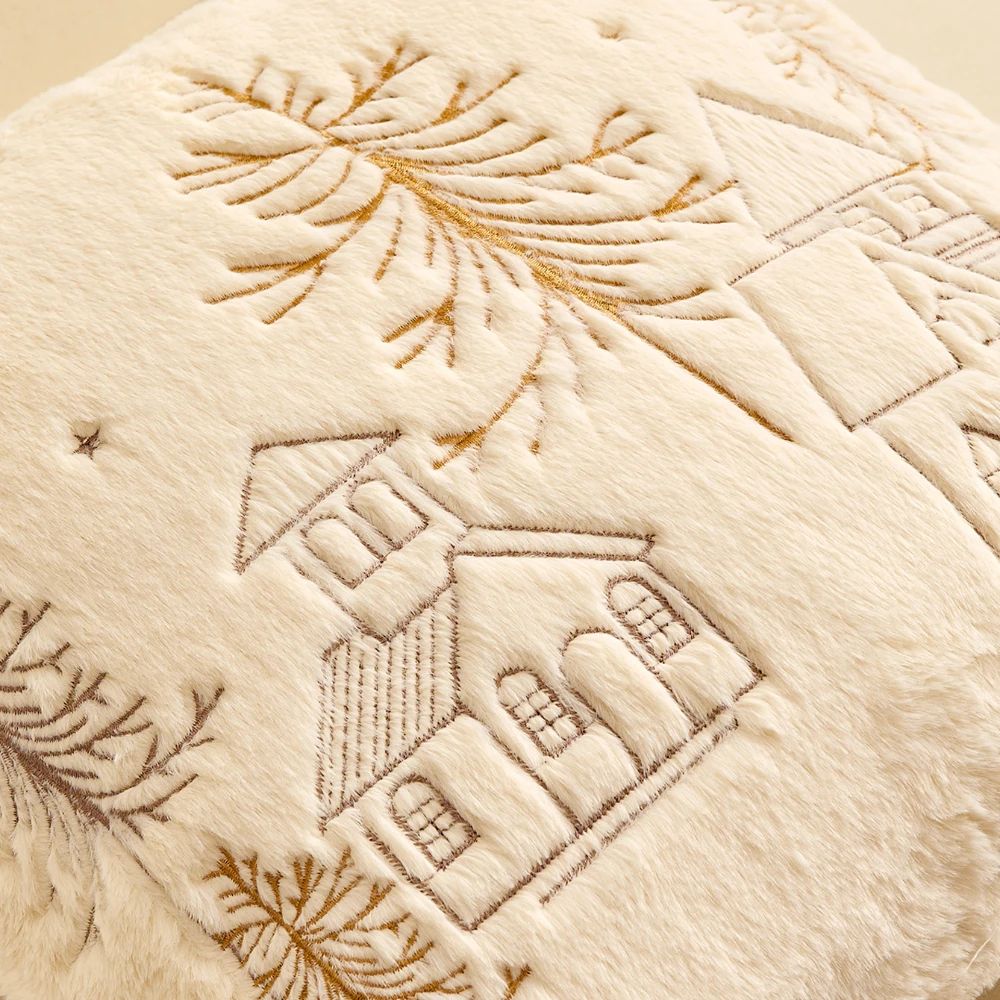 Modern Christmas Embroidered Plush Pillowcase Soft Decorative Throw Pillow Cover 5