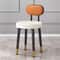 Light Luxury Upholstered Dining Chair Modern Metal Frame Dressing Accent Chair 11