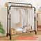 Detachable Metal Clothes Rack Floor Standing Garment Drying Rack With Side Hooks 2