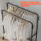Detachable Metal Clothes Rack Floor Standing Garment Drying Rack With Side Hooks 3
