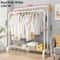 Detachable Metal Clothes Rack Floor Standing Garment Drying Rack With Side Hooks 5