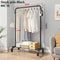 Detachable Metal Clothes Rack Floor Standing Garment Drying Rack With Side Hooks 6