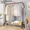 Detachable Metal Clothes Rack Floor Standing Garment Drying Rack With Side Hooks 10