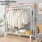 Detachable Metal Clothes Rack Floor Standing Garment Drying Rack With Side Hooks 11