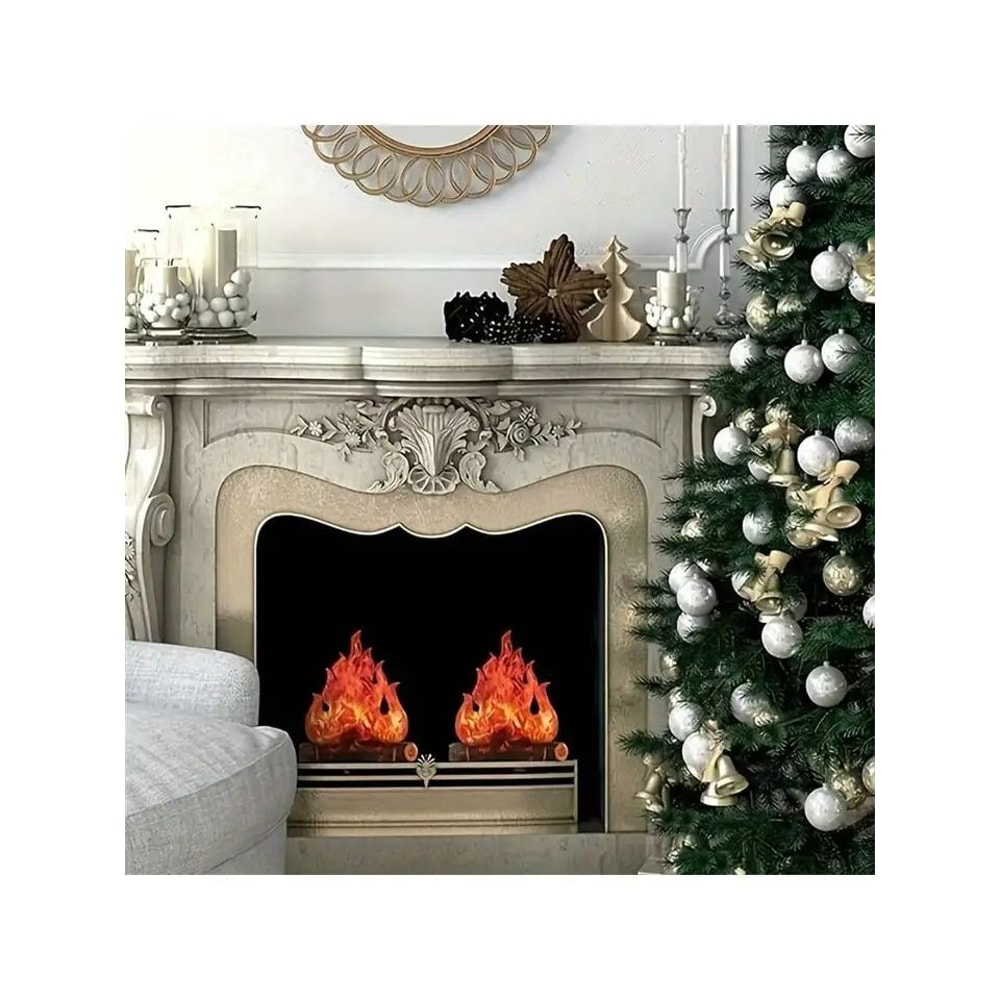 3D Halloween Cardboard Bonfire Centerpiece Artificial Fire Fake Flame Decoration 3