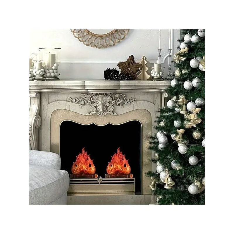 3D Halloween Cardboard Bonfire Centerpiece Artificial Fire Fake Flame Decoration 3