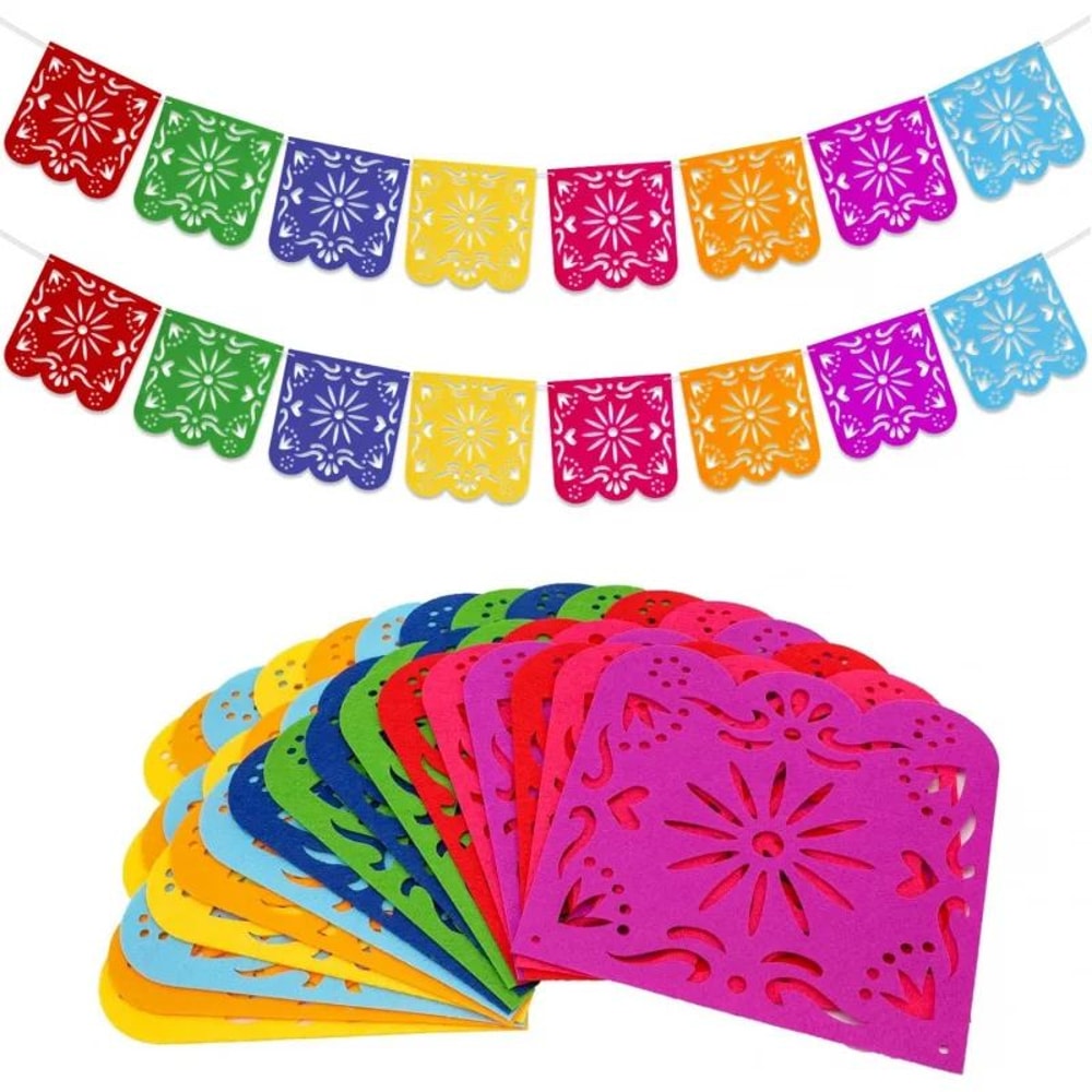 Colorful Dia De Los Muertos Papel Picado Banner Mexican Party Carnival Decoration 0