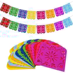 colorful dia de los muertos papel picado banner – mexican party & carnival decoration