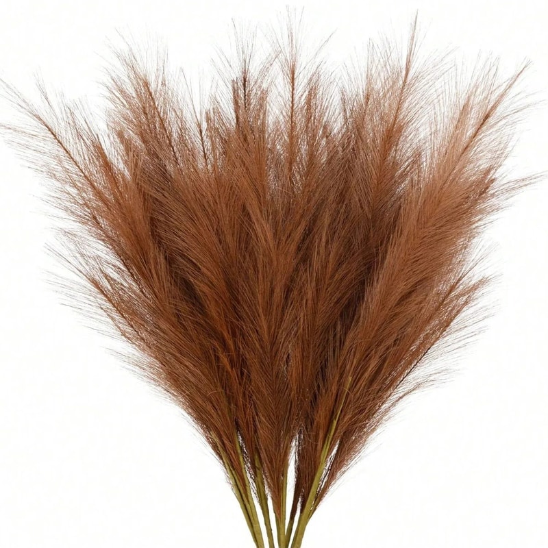 Red Artificial Reeds 2165 In Tall Plush Faux Pampas Grass Branches For Wedding Party Decor 10