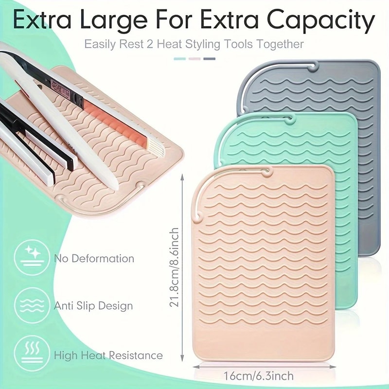 Silicone Heat Resistant Styling Mat Portable Pad For Curling Irons Hair Straighteners 2