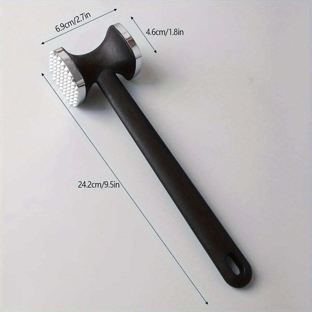 Heavy Duty Stainless Steel Meat Tenderizer Hammer Kitchen Mallet With NonSlip Rubber Grip 2