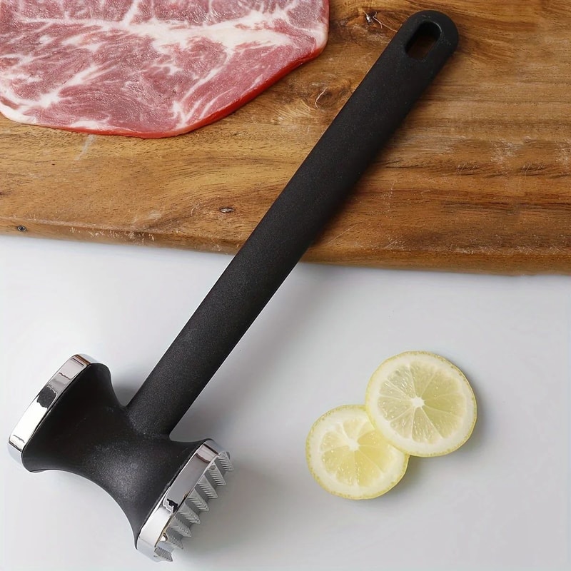 Heavy Duty Stainless Steel Meat Tenderizer Hammer Kitchen Mallet With NonSlip Rubber Grip 5