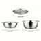 3Piece Stainless Steel Strainer Mixing Bowl Set Multifunctional Fruit And Vegetable Washing Kit 3