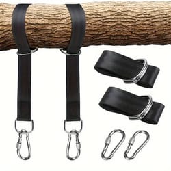 heavy-duty hammock hanging belt straps with steel alloy hooks – adjustable outdoor camping swing suspension kit
