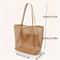 Womens Large Capacity Beach Tote Bag Durable Polyester Woven OpenTop Travel Shopping Shoulder Bag 5