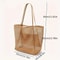 Womens Large Capacity Beach Tote Bag Durable Polyester Woven OpenTop Travel Shopping Shoulder Bag 5