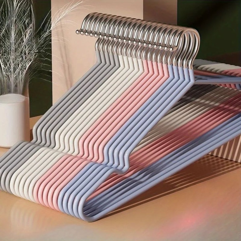 2030Pcs HeavyDuty Metal Clothes Hangers AntiSlip Space Saving Closet Garage Organizer 1