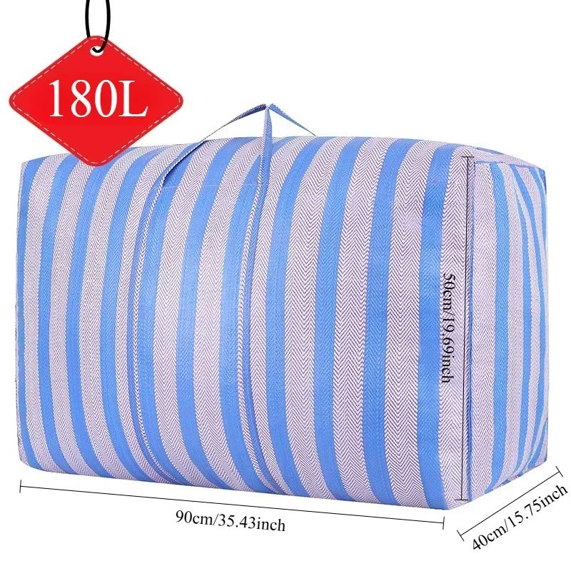 476Gal Extra Large Car Travel Storage Duffel Bag Thickened Blue White Nylon Portable Moving Organ 2