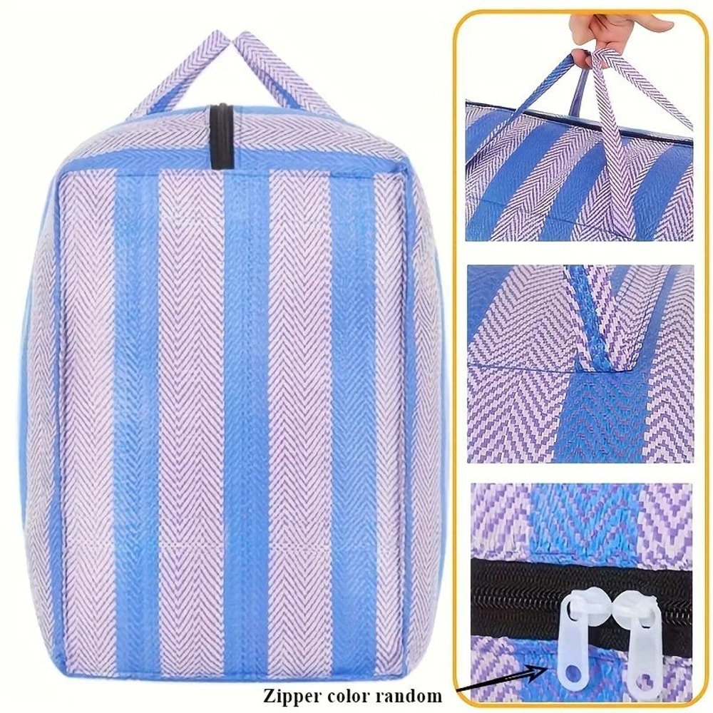 476Gal Extra Large Car Travel Storage Duffel Bag Thickened Blue White Nylon Portable Moving Organ 3