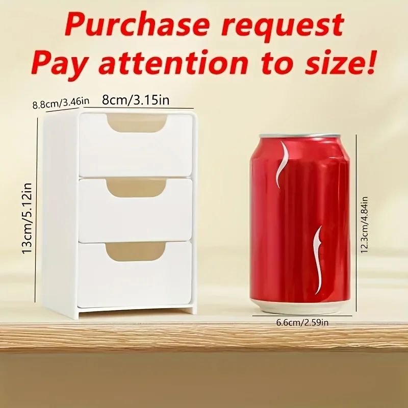 Mini Chic 3Tier Desk Drawer Organizer Compact Office Supplies Jewelry Cosmetics Storage Solution 5